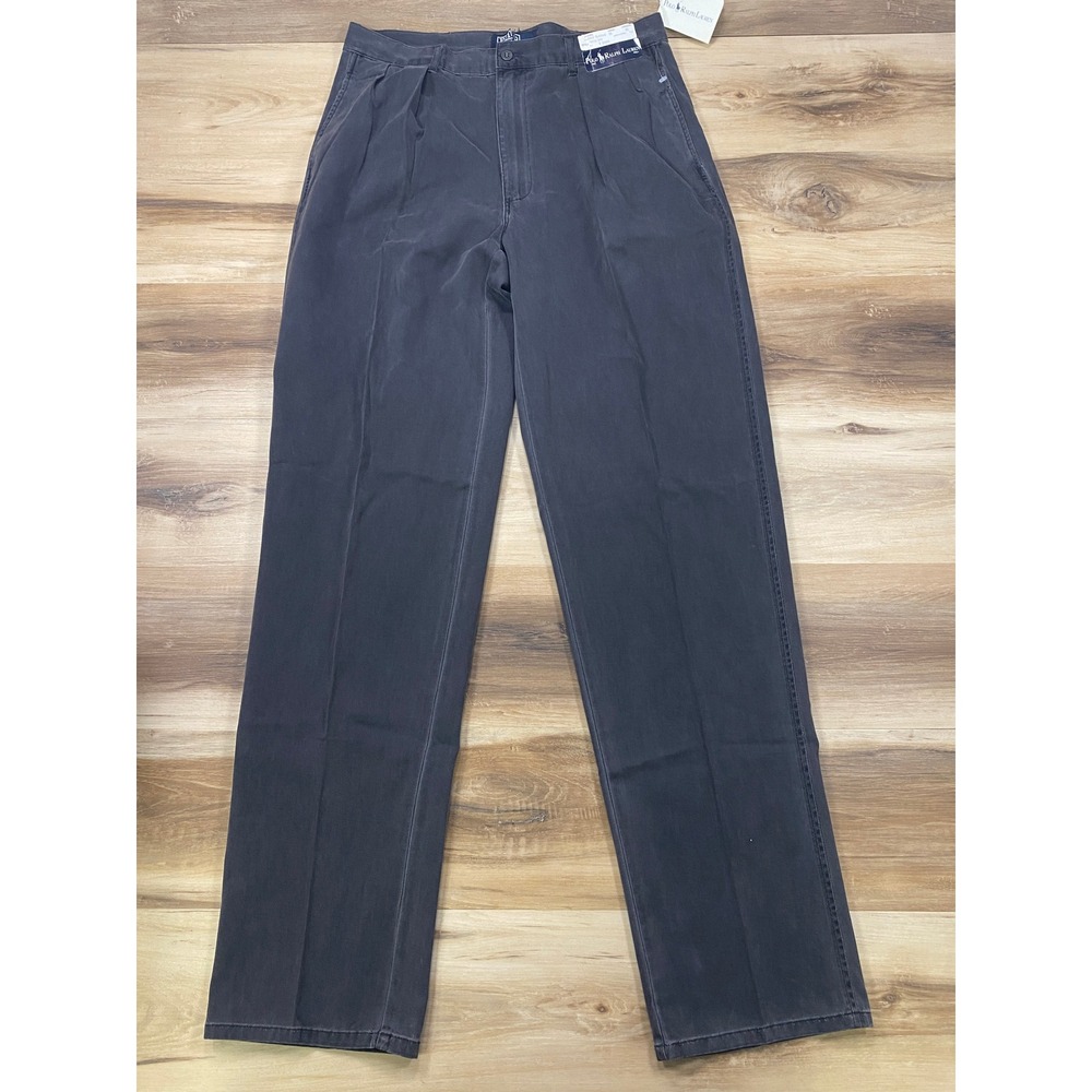 Polo Ralph Lauren Polo Classic Chino Pants 35x36 Cotton Pleated Gray Vintage 90s